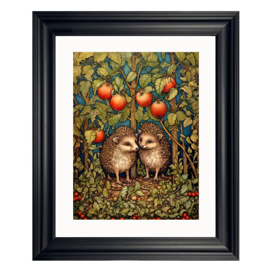 Hedgehog Tryst Premium Framed Art Prints