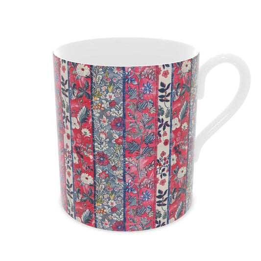 Crimson Garden Stripes Bone China Mug