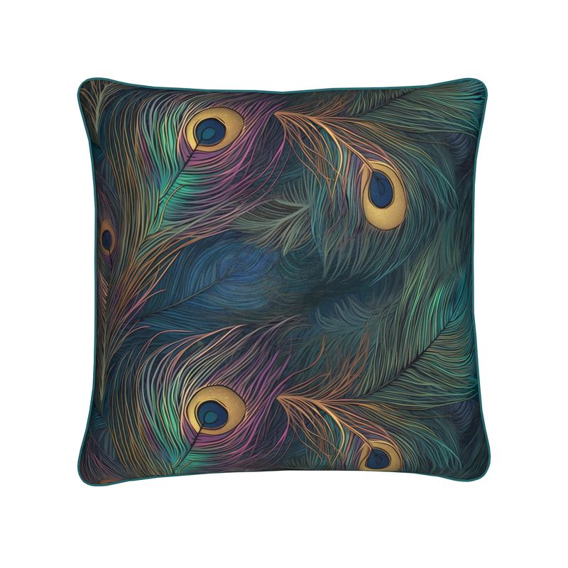 Majestic Peacock Feather Cushions