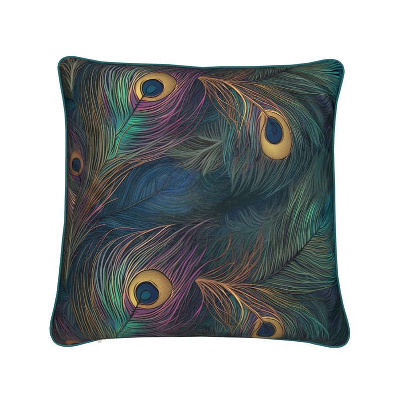 Majestic Peacock Feather Cushions