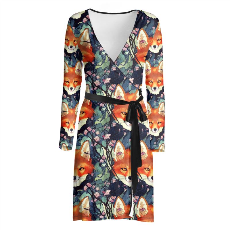 Red Fox Wrap Dress