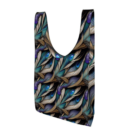 Peacock Feathers Parachute Shopping Bag