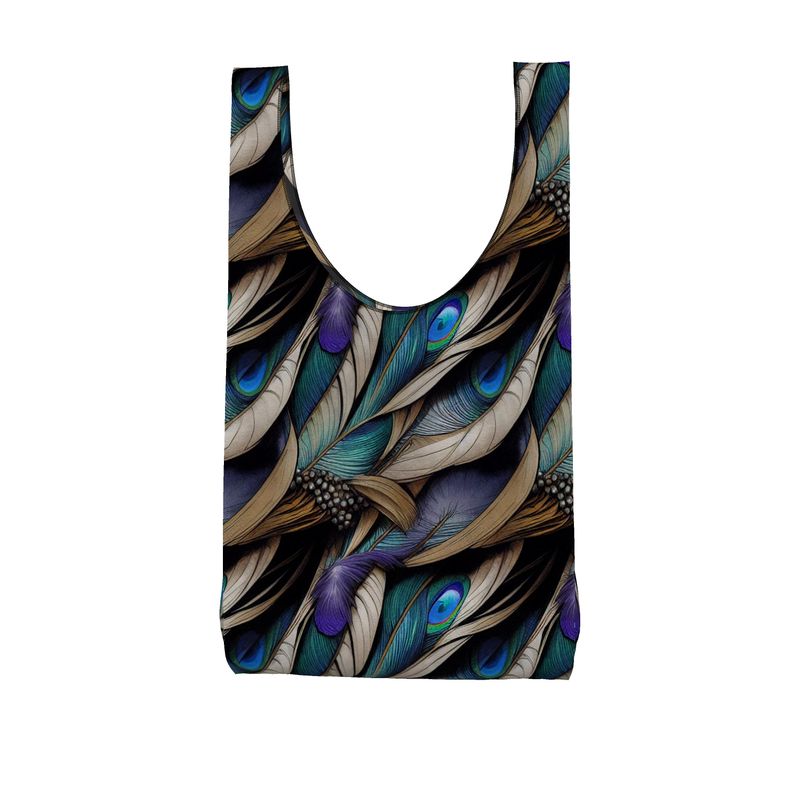 Peacock Feathers Parachute Shopping Bag