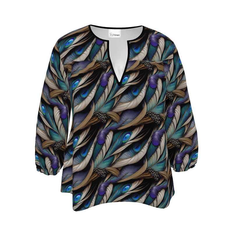 Peacock Feathers Womens Blouse