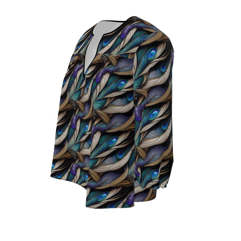 Peacock Feathers Womens Blouse