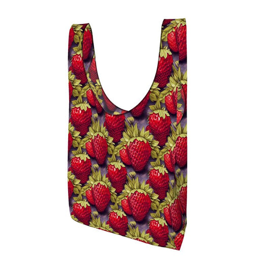 Strawberries on Indigo Parachute Shopping Bag