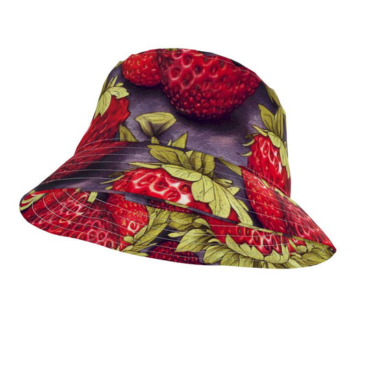 Strawberries on Indigo Bucket Hat