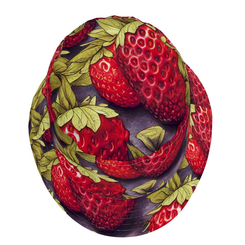 Strawberries on Indigo Bucket Hat