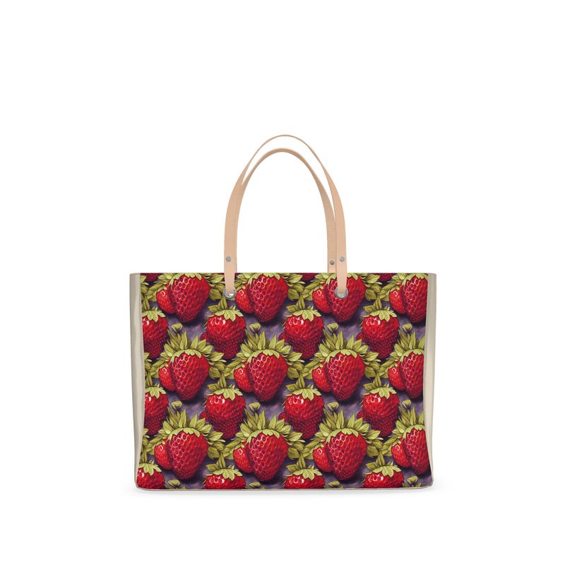 Strawberries on Indigo Handbag