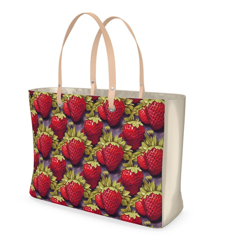 Strawberries on Indigo Handbag