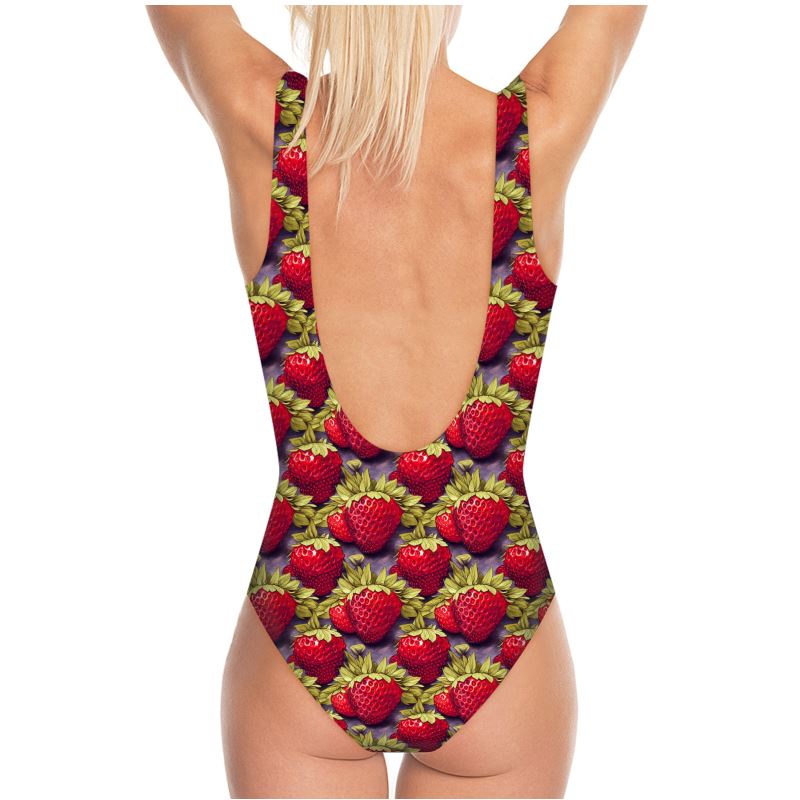 Strawberries on Indigo Swimsuit