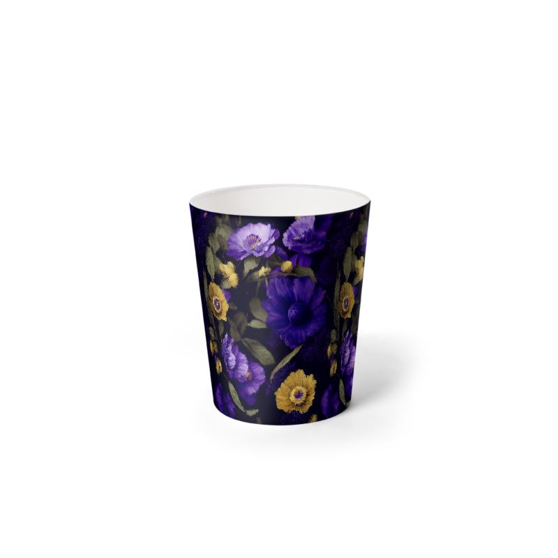 Night Garden Purple and Gold Blooms Waste Paper Bin