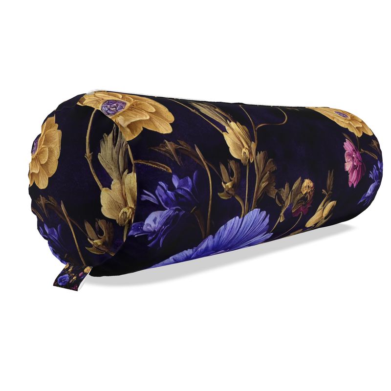 Night Garden Anemone Blooms Big Bolster Cushion