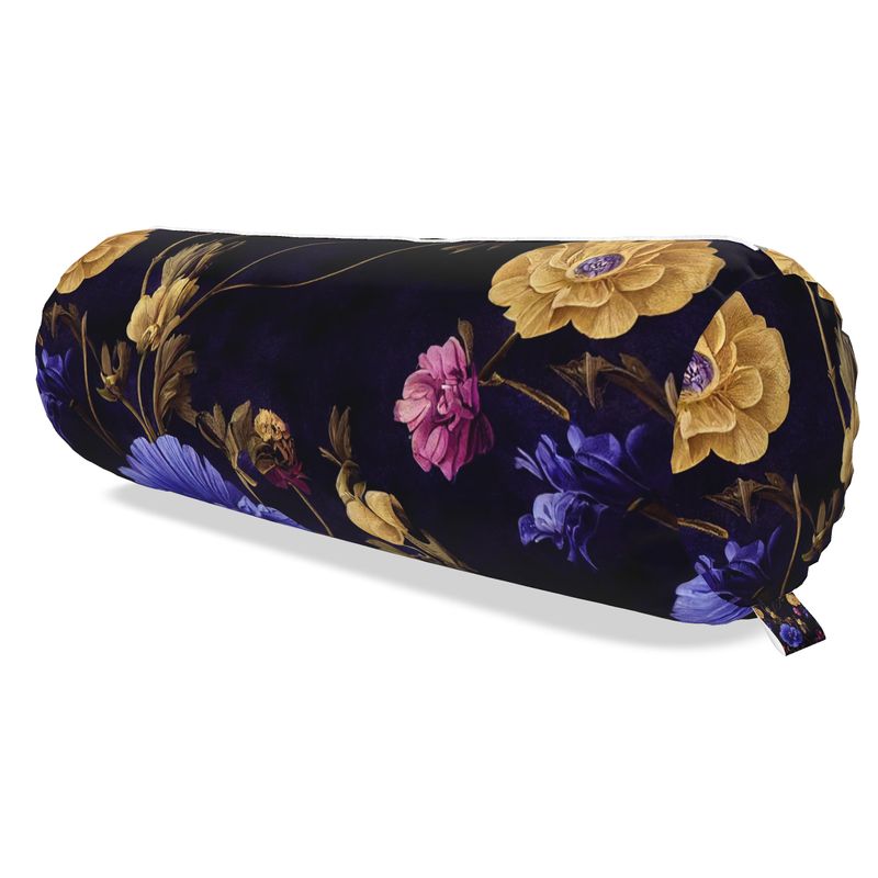 Night Garden Anemone Blooms Big Bolster Cushion