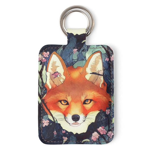 Red Fox Leather Keyring