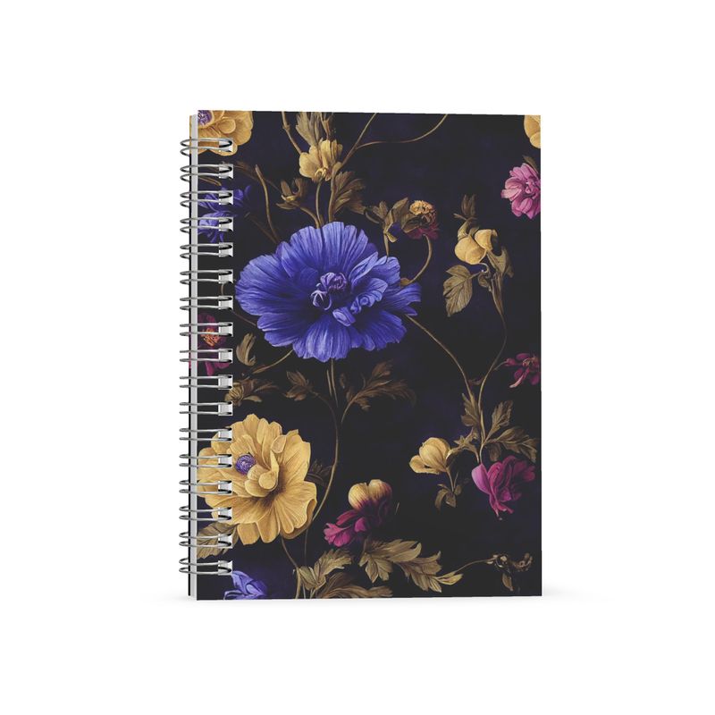 Night Garden Anemone Blooms Spiral Note Book