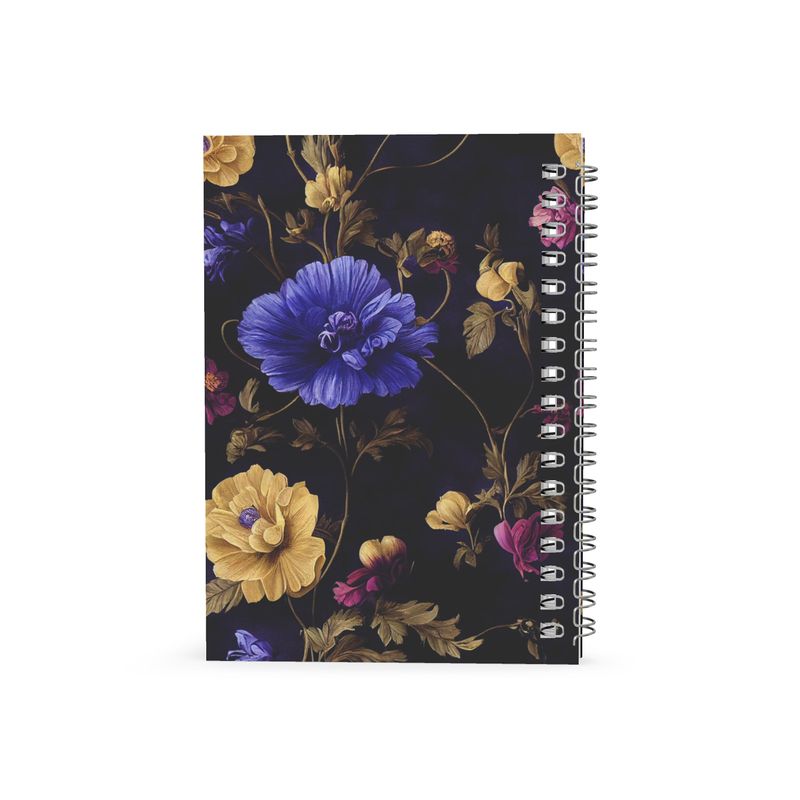 Night Garden Anemone Blooms Spiral Note Book