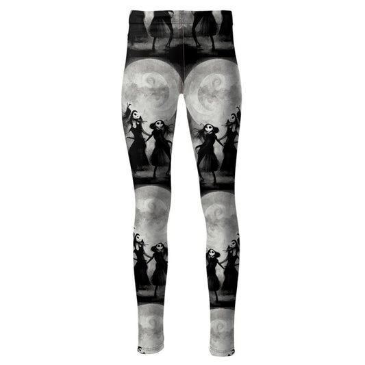 Goth Girls Dancing by Moonlight High Waisted Leggings