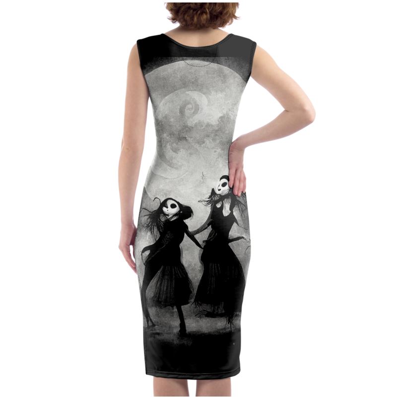 Goth Girls Dancing by Moonlight Bodycon Dress