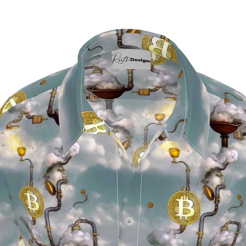 Bitcoin Mining in the Clouds Mens Short Sleeve Shirt