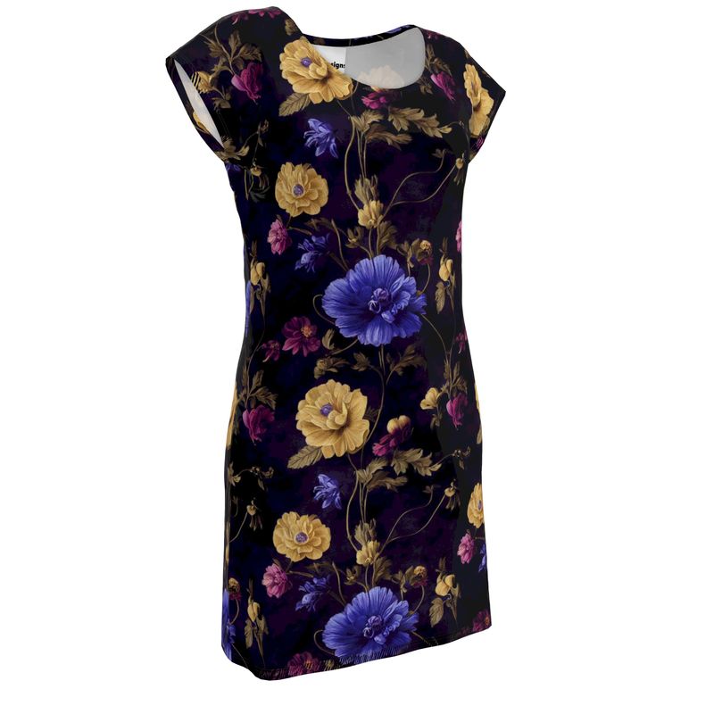 Night Garden Anemone Blooms Ladies tunic T Shirt