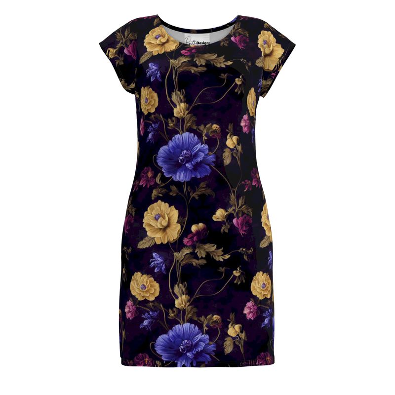 Night Garden Anemone Blooms Ladies tunic T Shirt