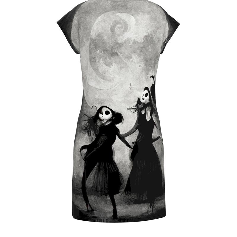 Goth Girls Dancing by Moonlight Ladies Tunic T Shirt
