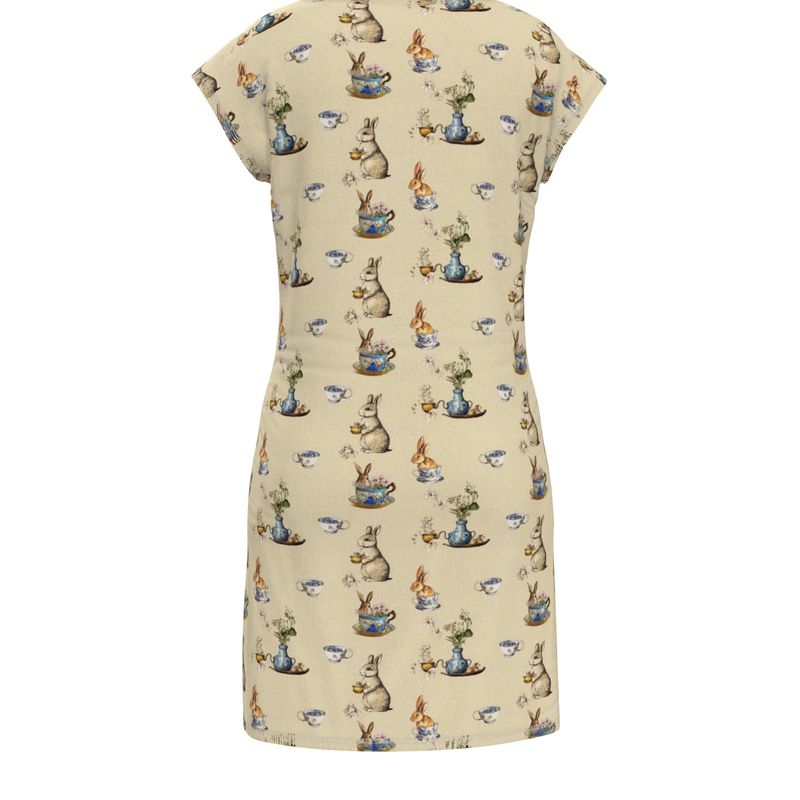 Bunnies and Teacups Ladies Tunic T Shirt