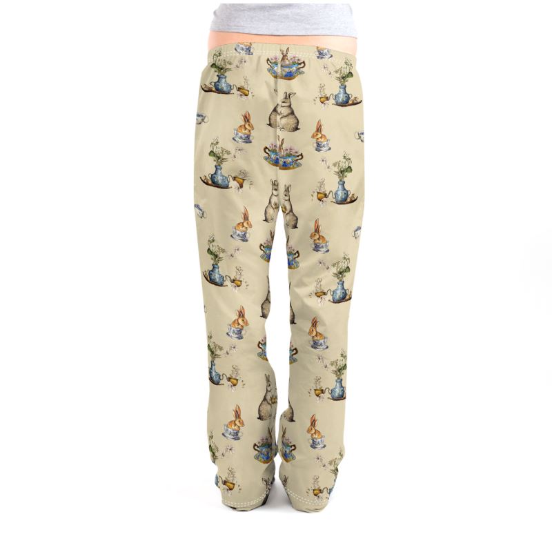 Bunnies and Teacups Ladies Pyjama Bottoms