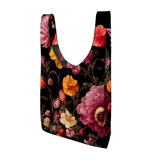 Pink and Gold Anemone Blooms Parachute Shopping Bag