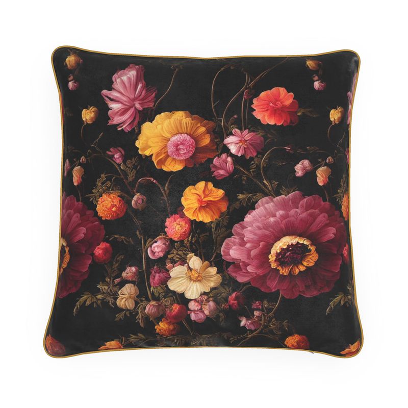 Pink and Gold Anemone Blooms Cushions