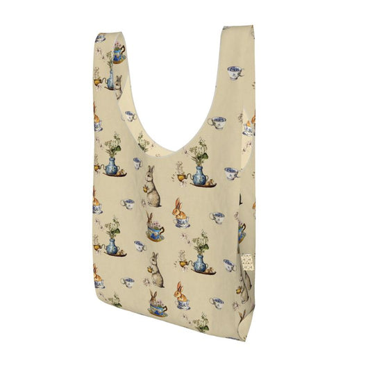 Bunnies and Teacups Parachute Shopping Bag