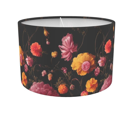 Pink and Gold Anemone Blooms Drum Lamp Shade