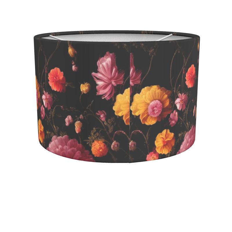 Pink and Gold Anemone Blooms Drum Lamp Shade