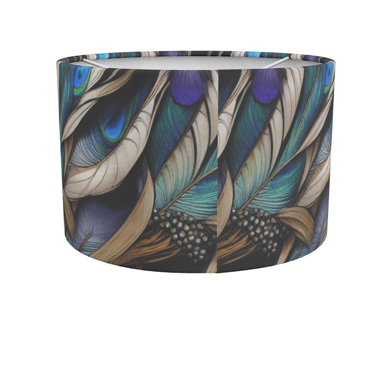 Peacock Feathers Drum Lamp Shade