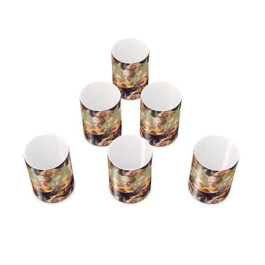 Bone China Mug 6 Pack - Let Them Eat Cake