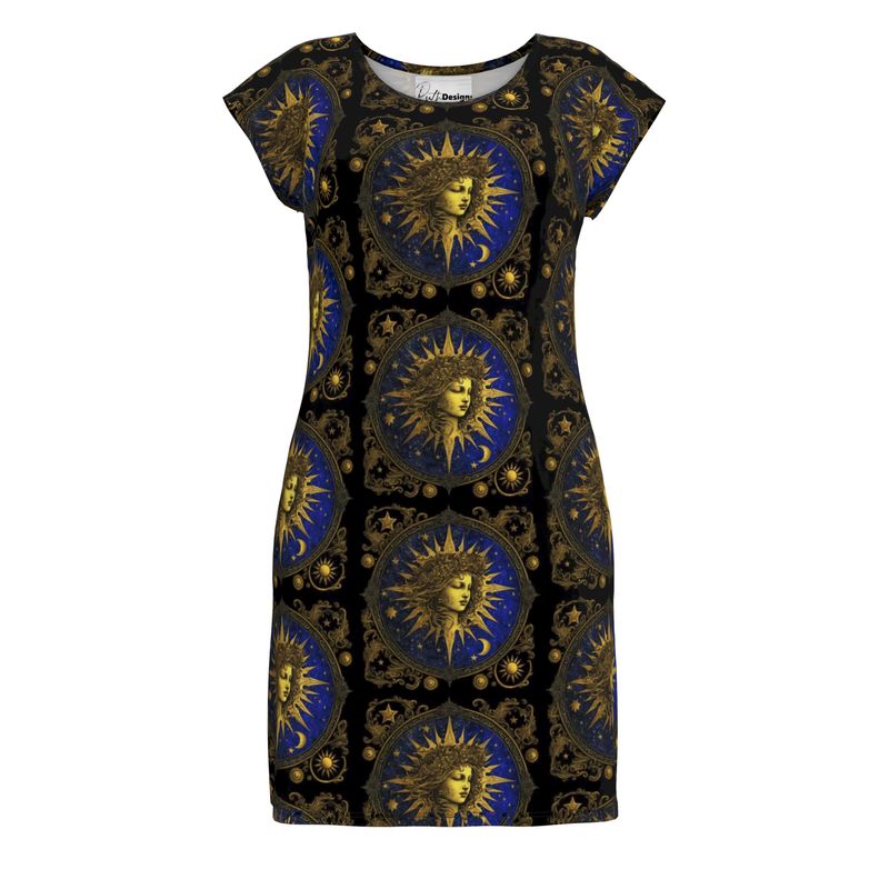 Ladies Tunic T Shirt - Sun, Moon and Stars