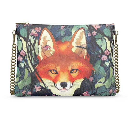 Red Fox Cross Body Bag with Chain