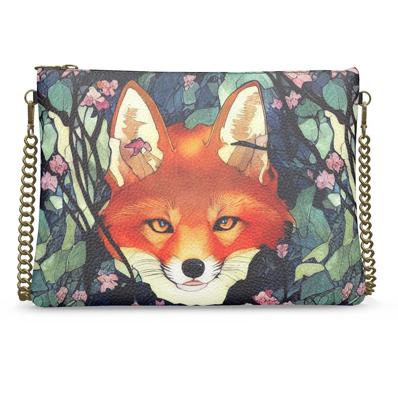 Red Fox Cross Body Bag with Chain