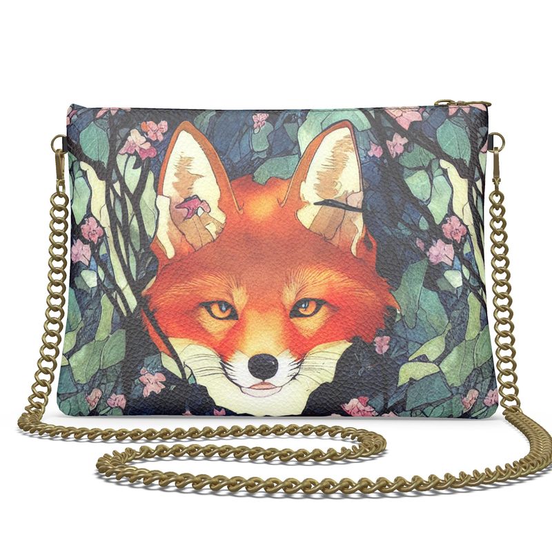 Red Fox Cross Body Bag with Chain