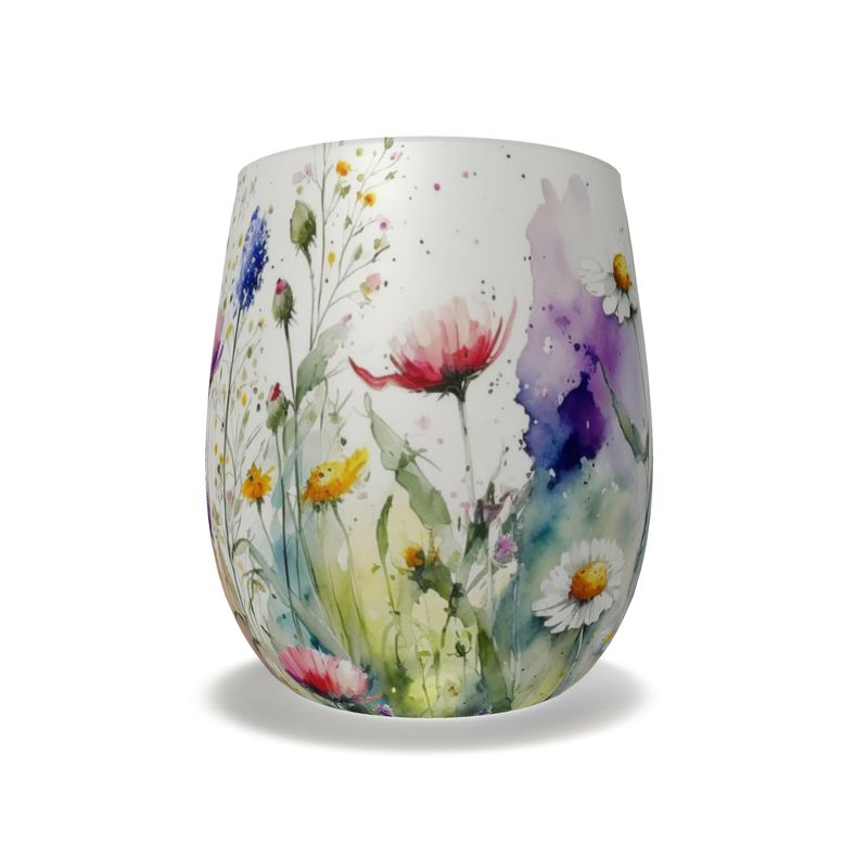 Meadow Flowers Water Glass