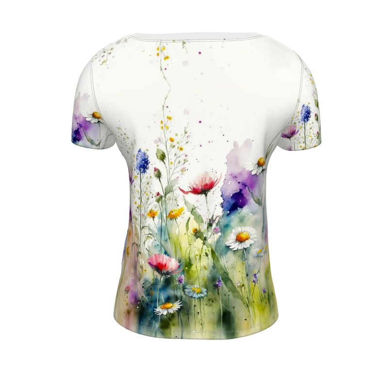 Meadow Flowers Ladies Scoop Neck T Shirt