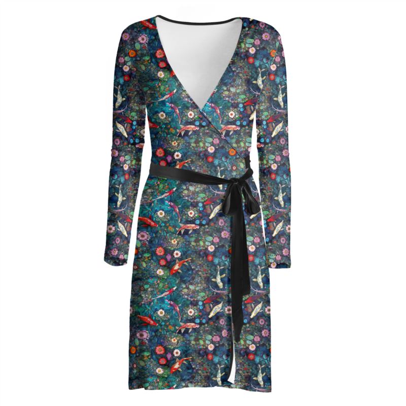 Koi Garden Oasis Wrap Dress