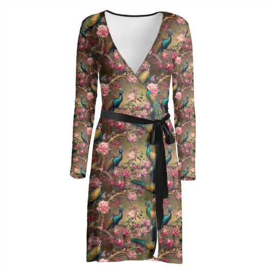 Gilded Peacock Romance Wrap Dress