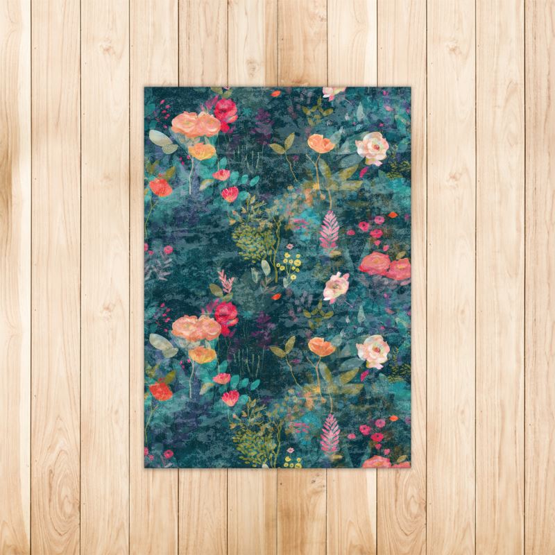 Teal Garden Whimsy Rugs