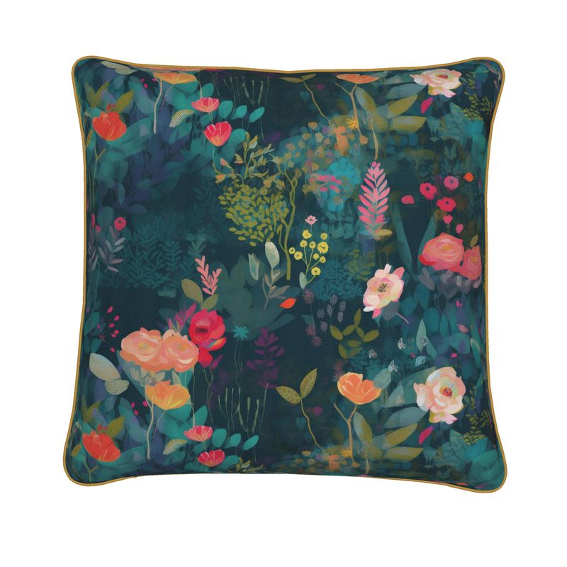 Teal Garden Whimsy Cushions