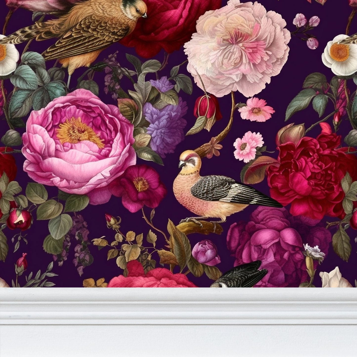 Songbird Garden Repeat Pattern Wallpaper