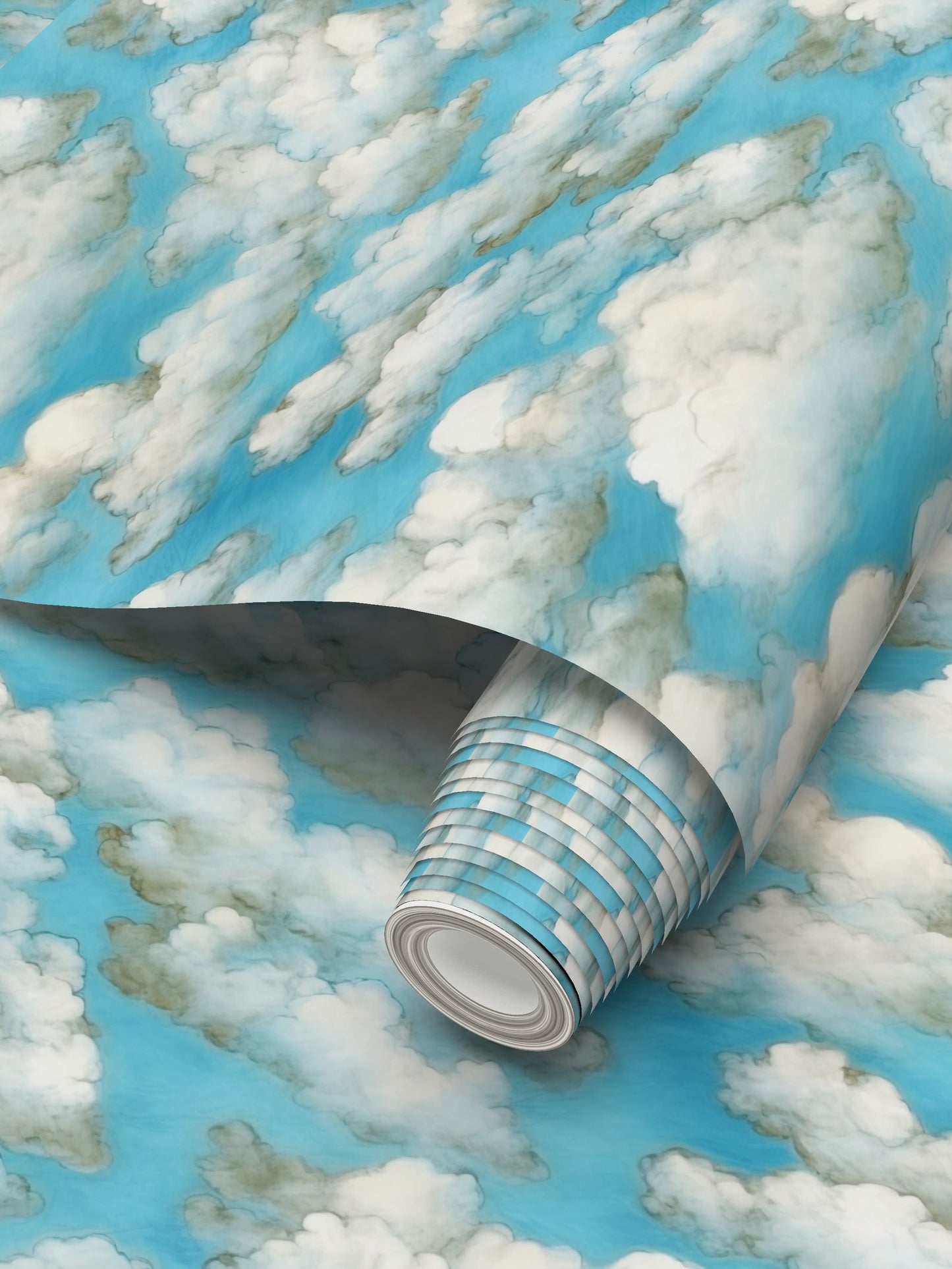 Sky Dreams Cloudscape Repeat Pattern Wallpaper