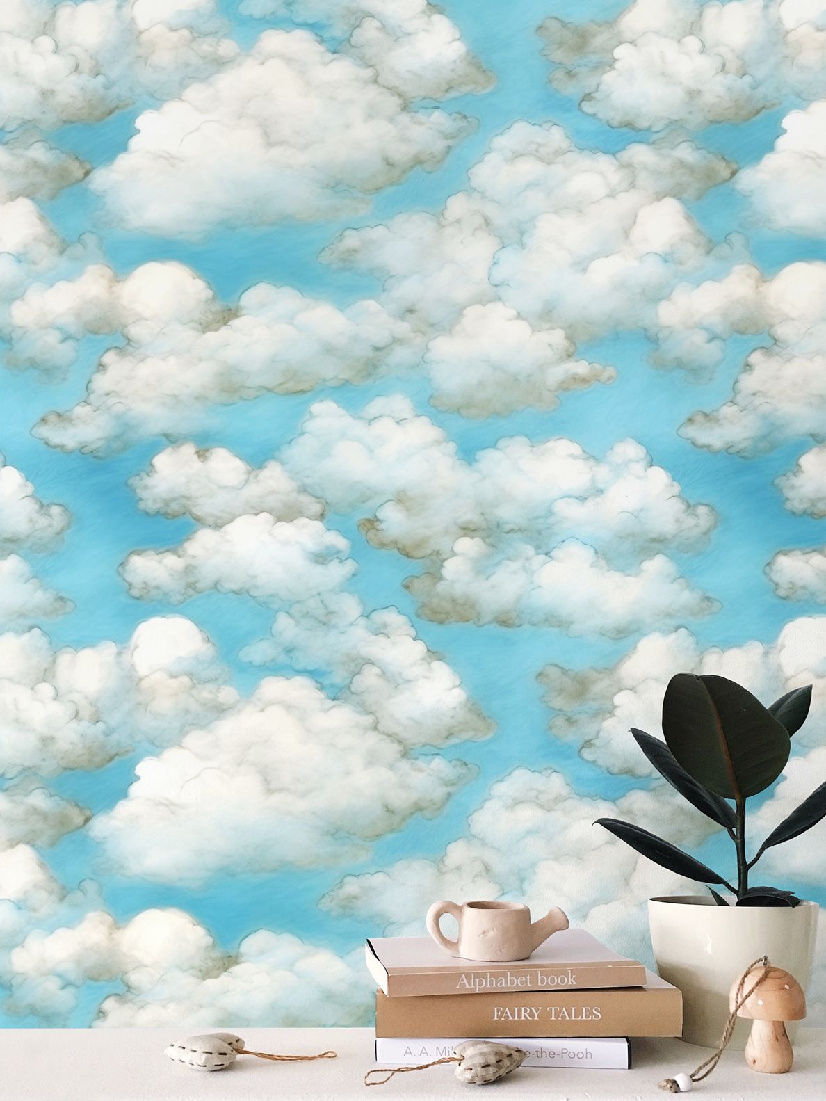 Sky Dreams Cloudscape Repeat Pattern Wallpaper