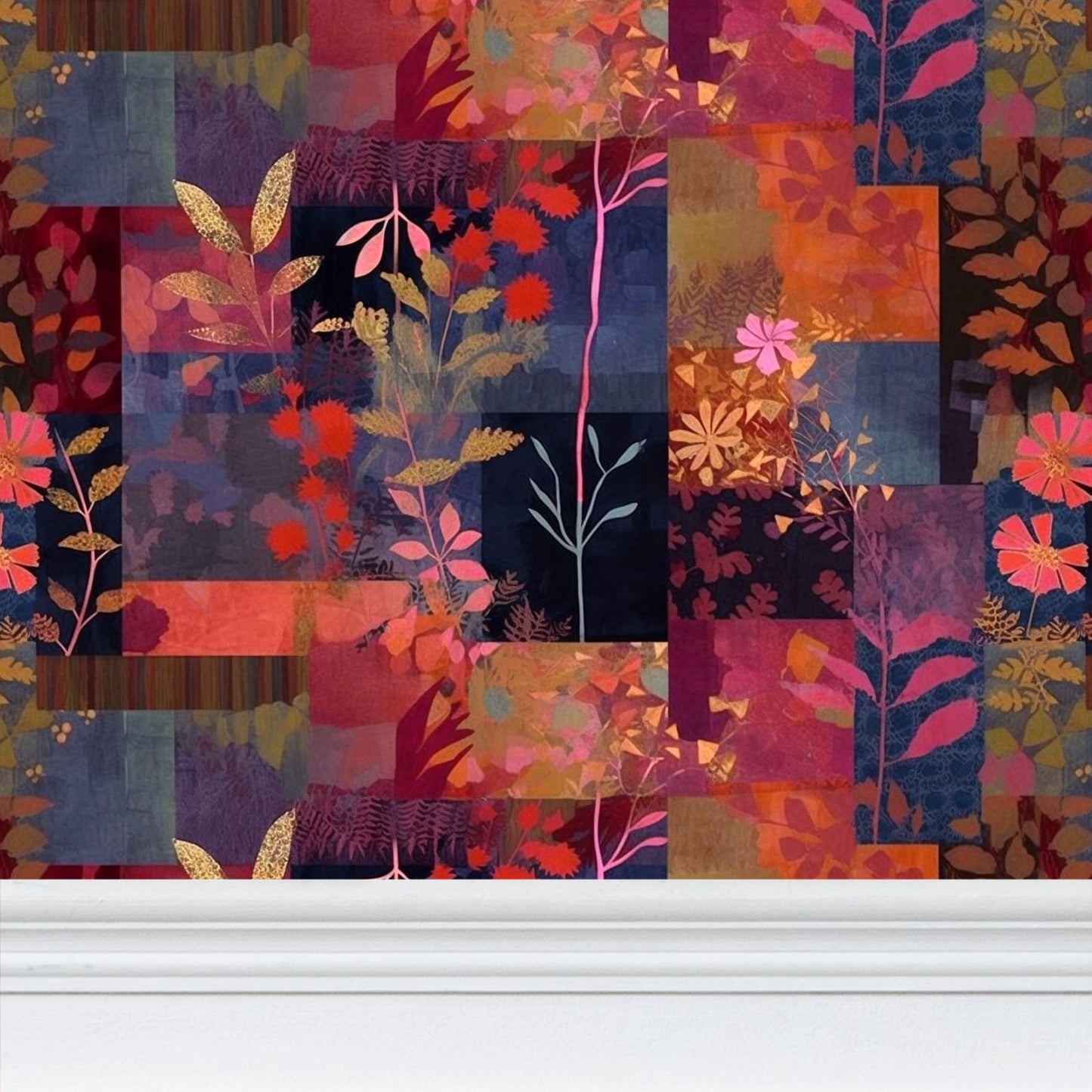 Patchwork Delight Tapestry Repeat Pattern Wallpaper